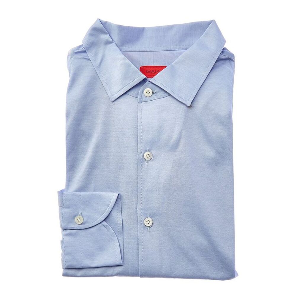 Isaia Mens Dress Shirt, Blue